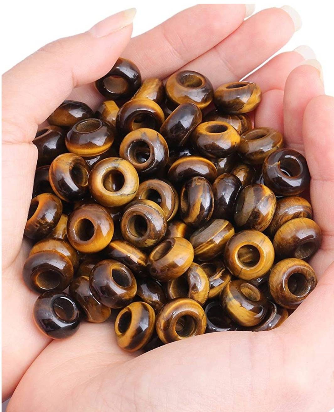 Crystal Bead Add On Tigers Eye Amethyst Jasper Dreadlock Beads Set of 3