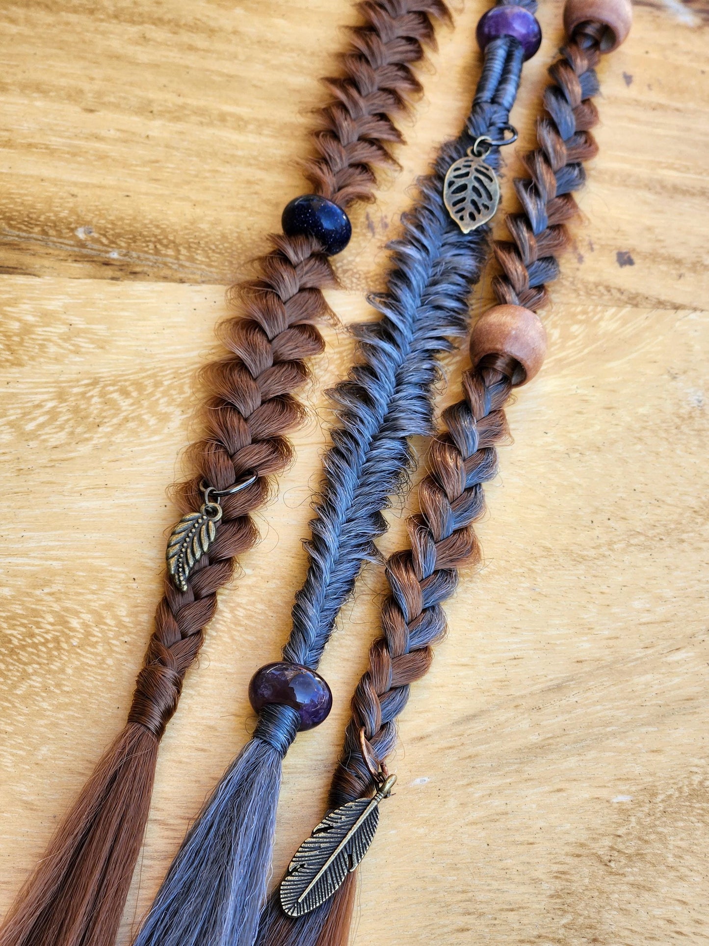 Braids and Feathers | Set of Three Single Ended Braids