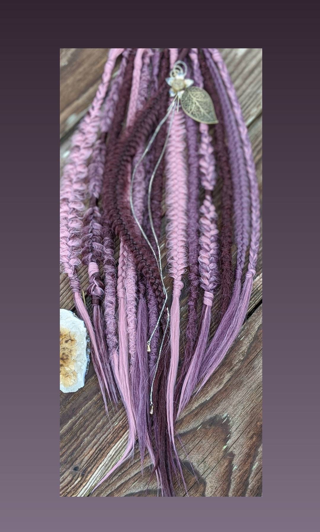 Black Cherry, Rose,Mauve, Vintage Pink, Brown Dreads and Braids accent set. Natural Crochet Texture. Soft hair extensions