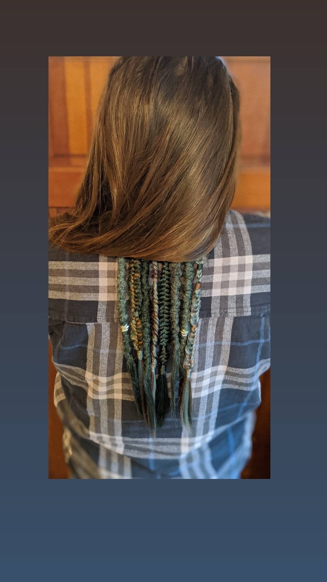 Forest Elf. Earthy Vibes Dreads and Braids Hair Extensions accent set. Brown, latte, forest green, sage, evergreen