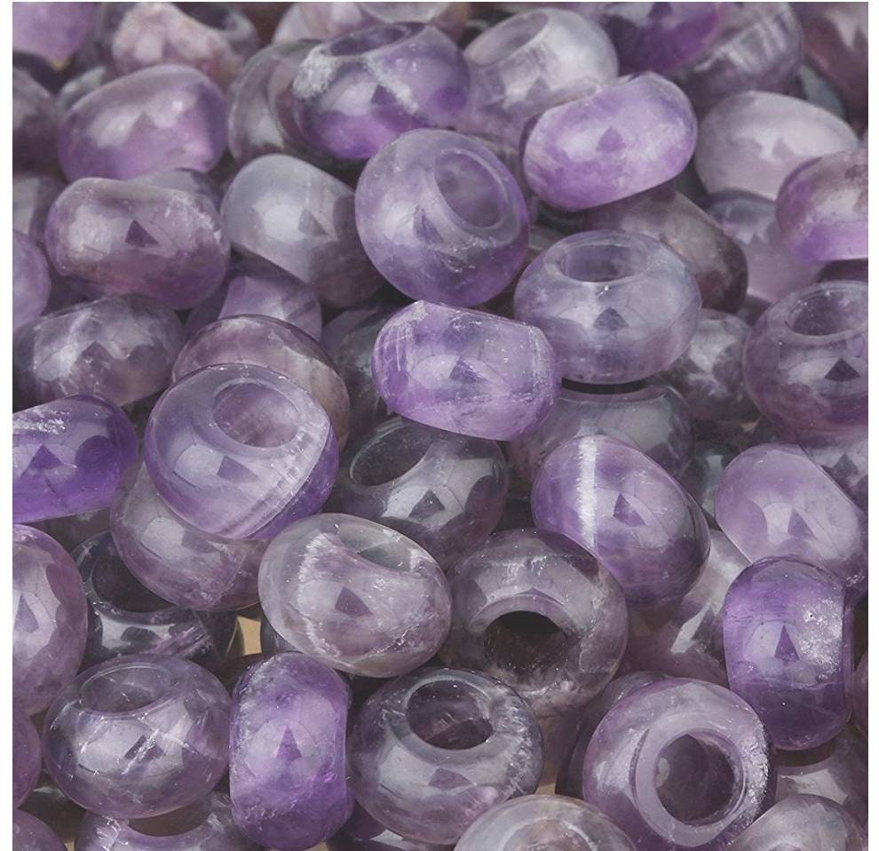 Crystal Bead Tigers Eye Amethyst Jasper Dreadlock Beads Set of 3