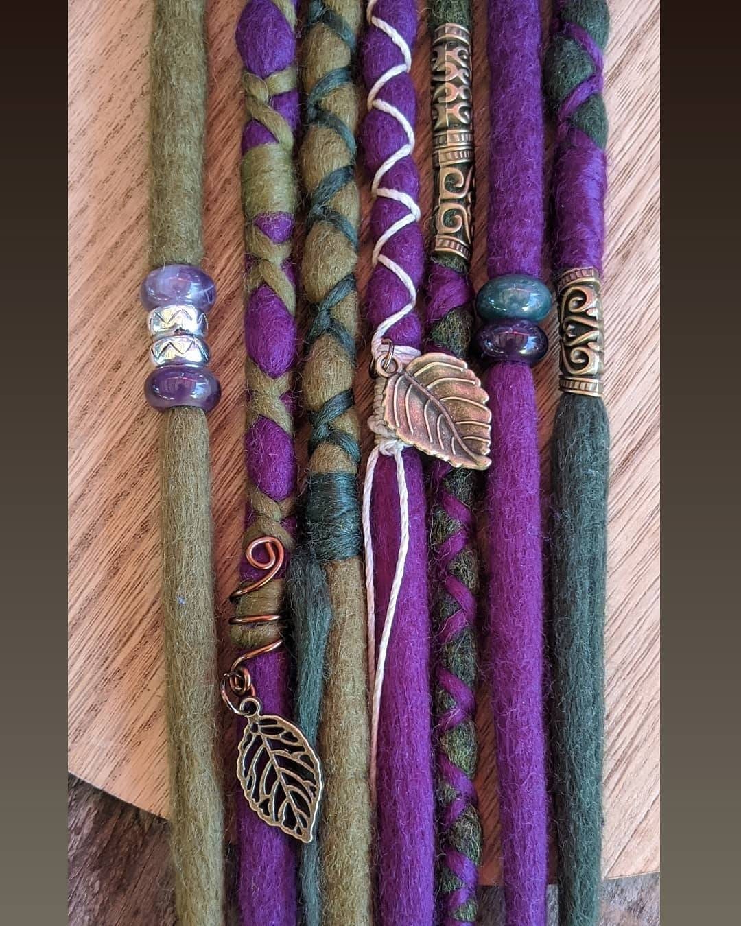 Crystal Bead Add On Tigers Eye Amethyst Jasper Dreadlock Beads Set of 3