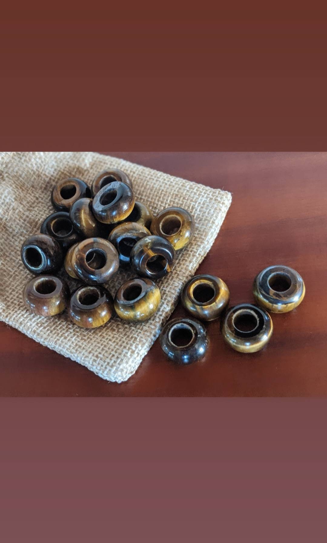 Crystal Bead Add On Tigers Eye Amethyst Jasper Dreadlock Beads Set of 3