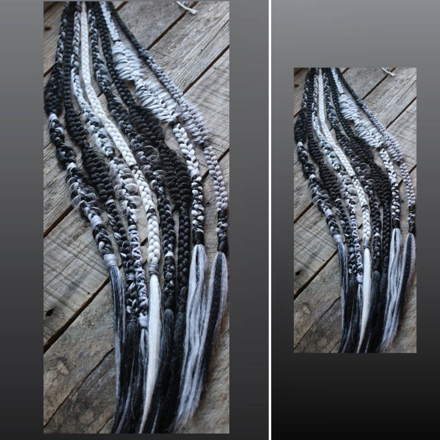 Braids Accent Set of 3 Mixed Puffy, Fishtail, Box, Mixed Synthetic Single Ended Extensions