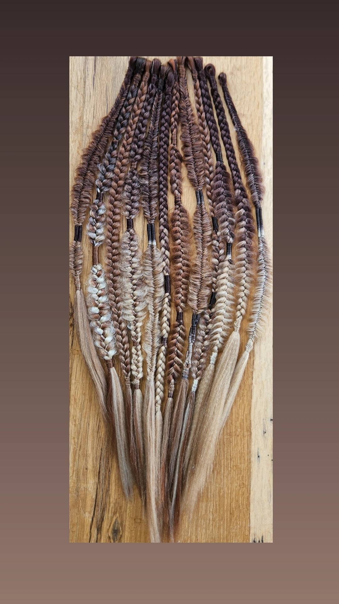 Braids Accent Set of 3 Mixed Puffy, Fishtail, Box, Mixed Synthetic Single Ended Extensions