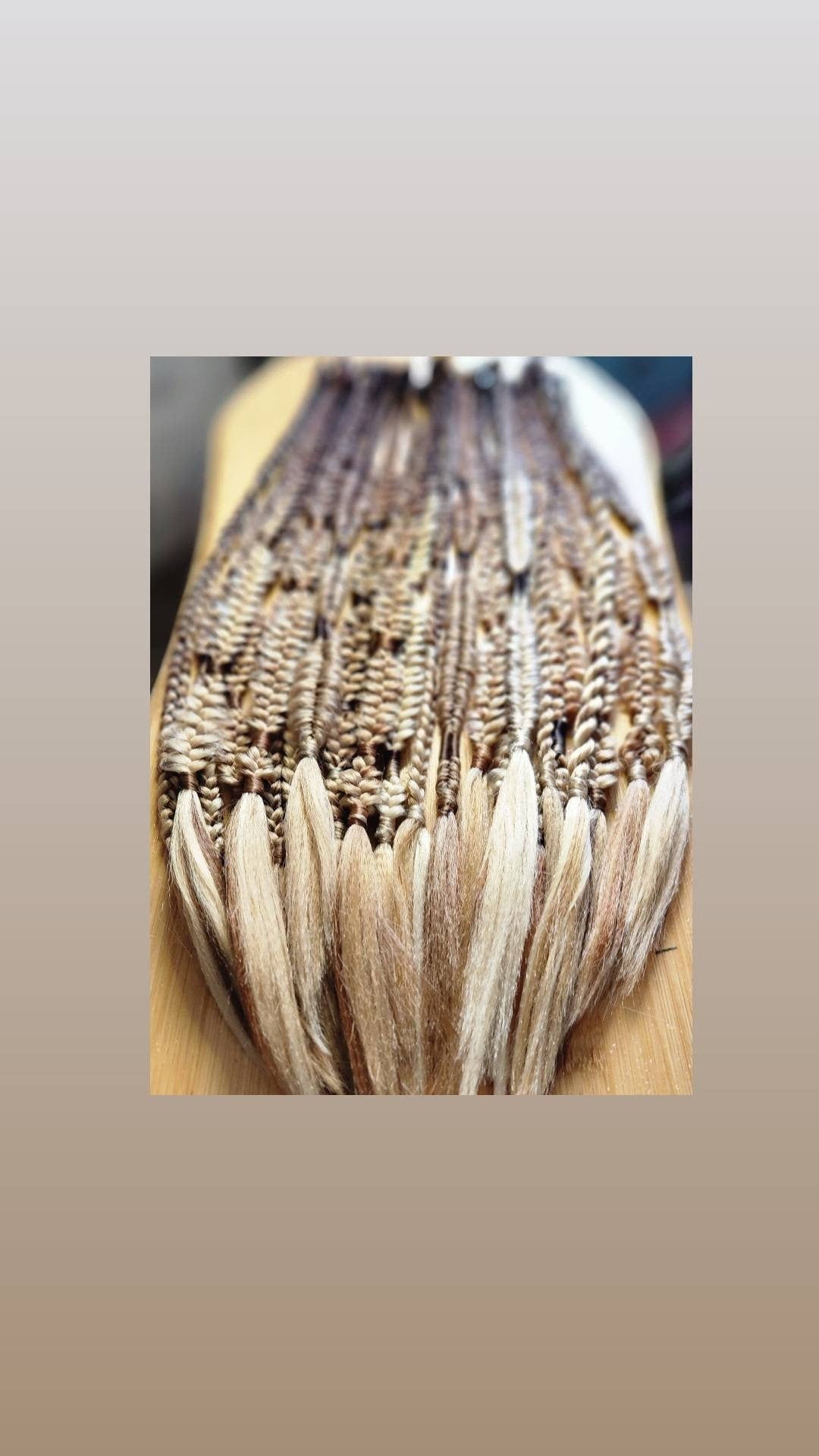 16 SE Braid Extensions | Brown to Blonde Ombre Mixed puffy and fishtail braids | Box Braids | Single Ended Synthetic Extensions