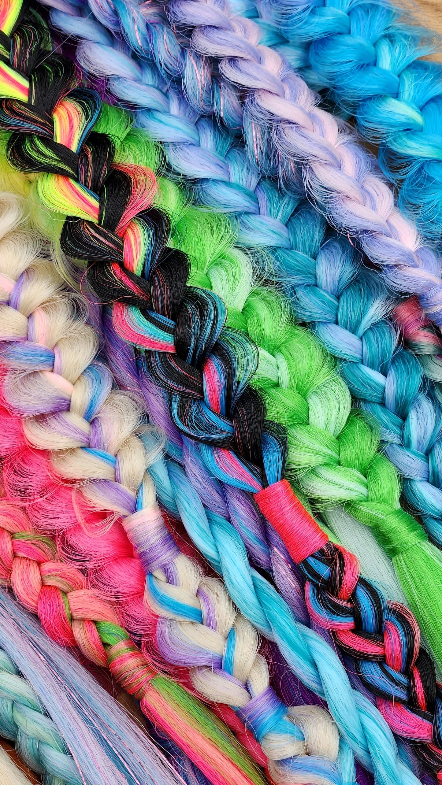 Rainbow Braid Single | Neon Mystery | Surprise | Ready to Ship