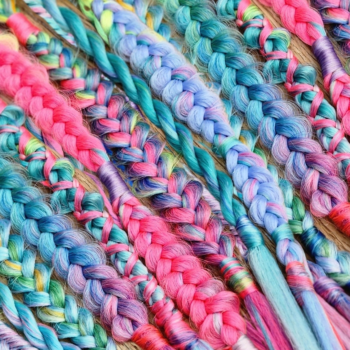 Rainbow Braid Single | Neon Mystery | Surprise | Ready to Ship
