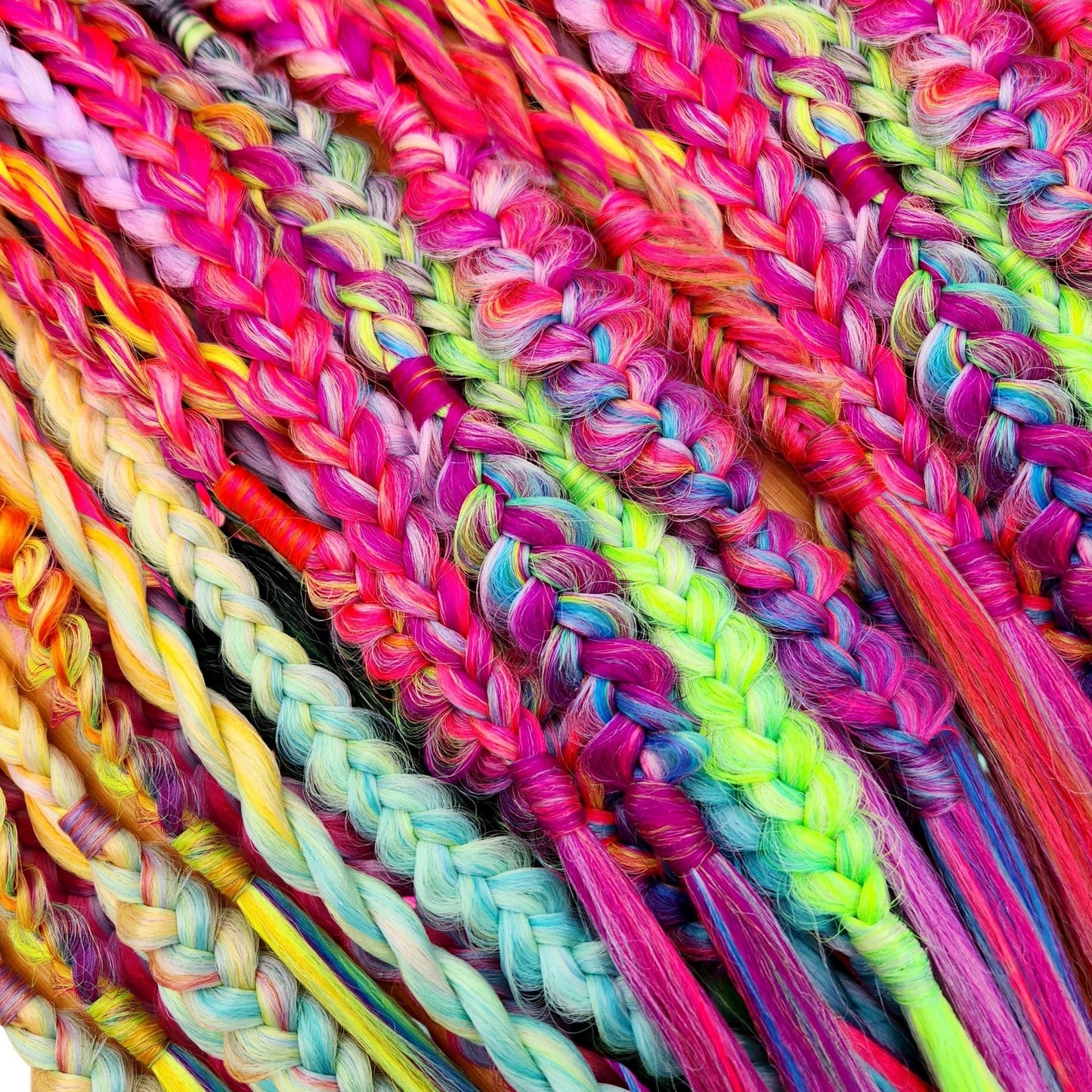 Rainbow Braid Single | Neon Mystery | Surprise | Ready to Ship
