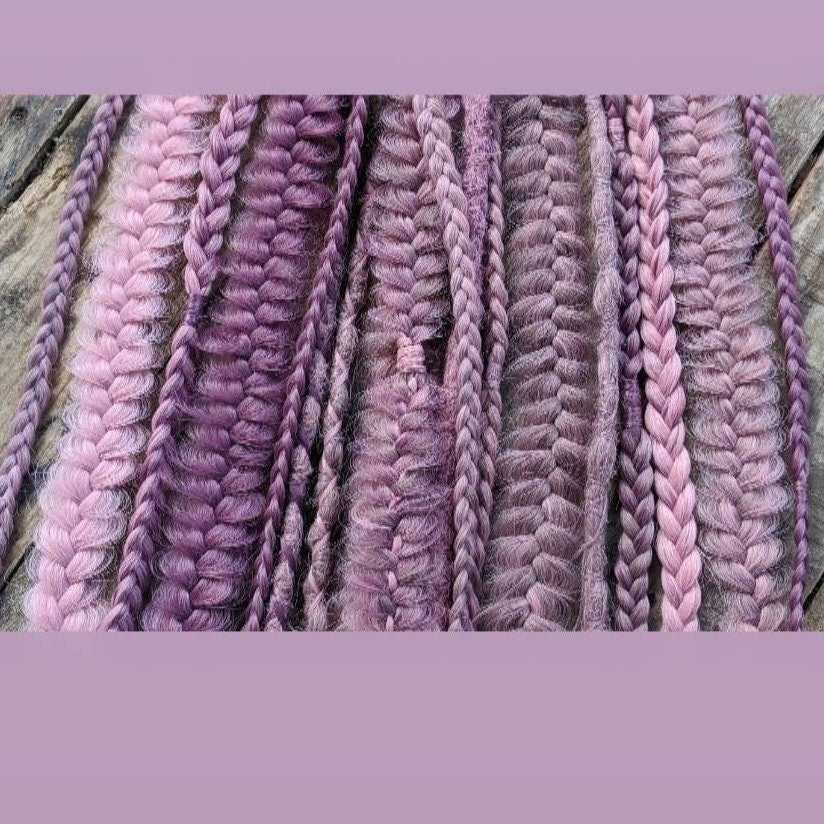 Braids accent set of 4 mixed puffy, fishtail, box, mixed braids