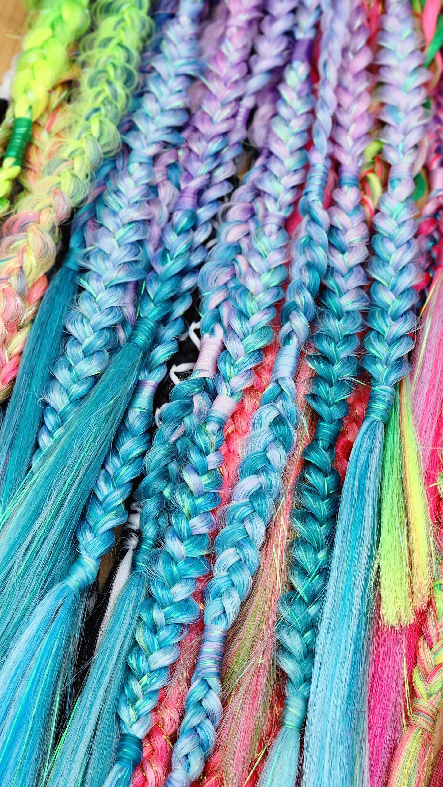 Sparkle Unicorn Braid | Single Pastel Tinsel Mystery Surprise | Rainbow Braid | Ready to Ship
