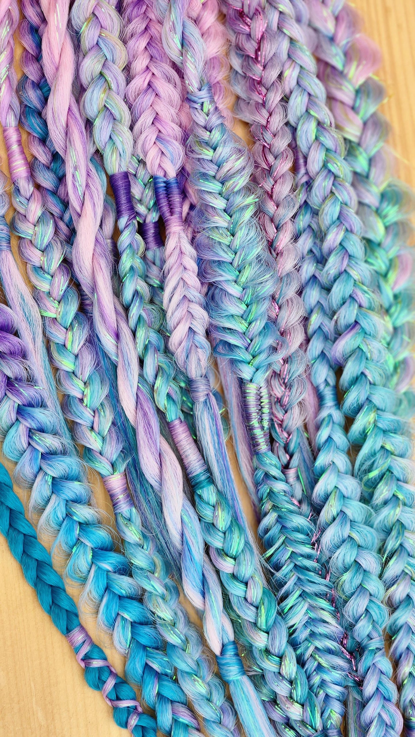 Sparkle Unicorn Braid | Single Pastel Tinsel Mystery Surprise | Rainbow Braid | Ready to Ship
