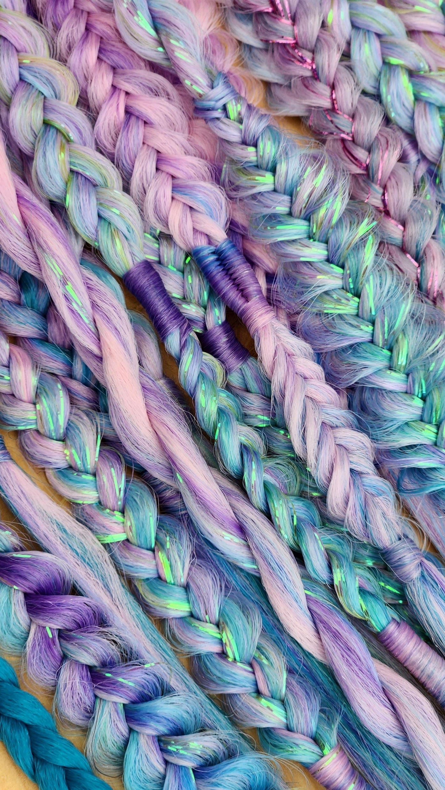 Sparkle Unicorn Braid | Single Pastel Tinsel Mystery Surprise | Rainbow Braid | Ready to Ship