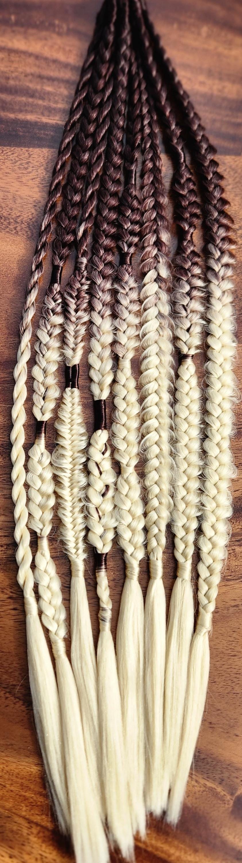 Natural Boho Braid Set |  Brown and Blonde SE Braid Extensions - Gift Set with Mixed Puffy and Fishtail Braids