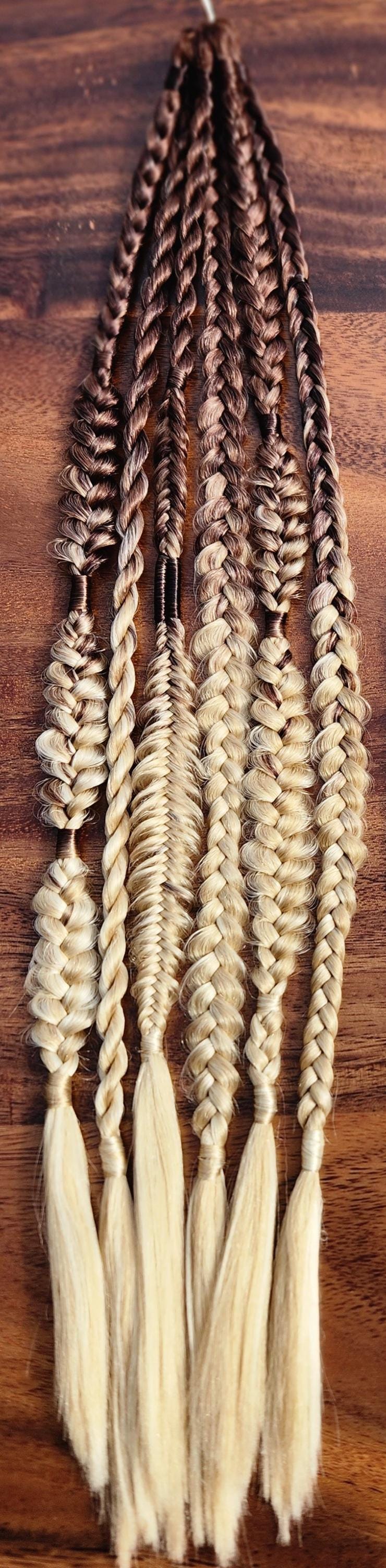 Natural Boho Braid Set |  Brown and Blonde SE Braid Extensions - Gift Set with Mixed Puffy and Fishtail Braids