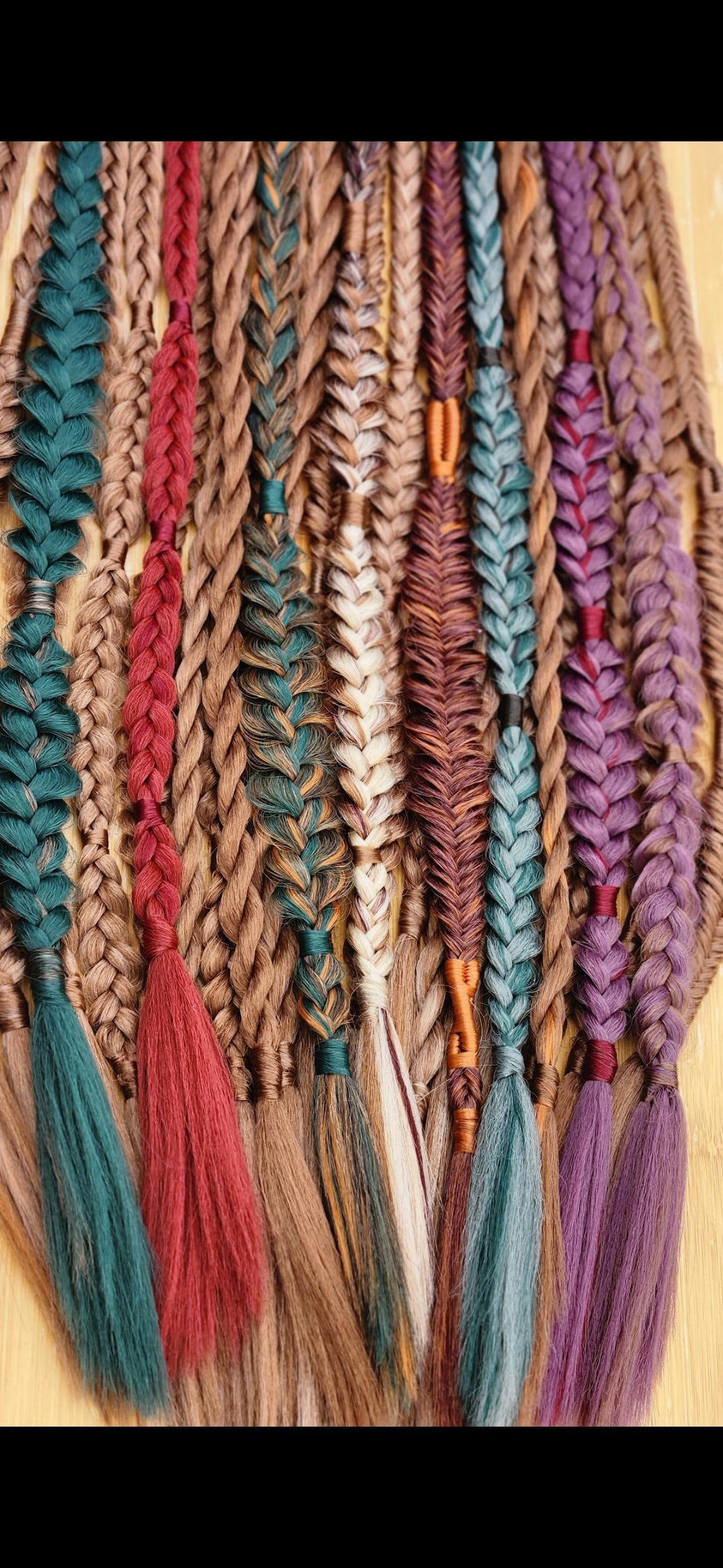 Earthy Autumn Braid | Customizable Synthetic Witchy Braid Extensions | Rave Braids | Single