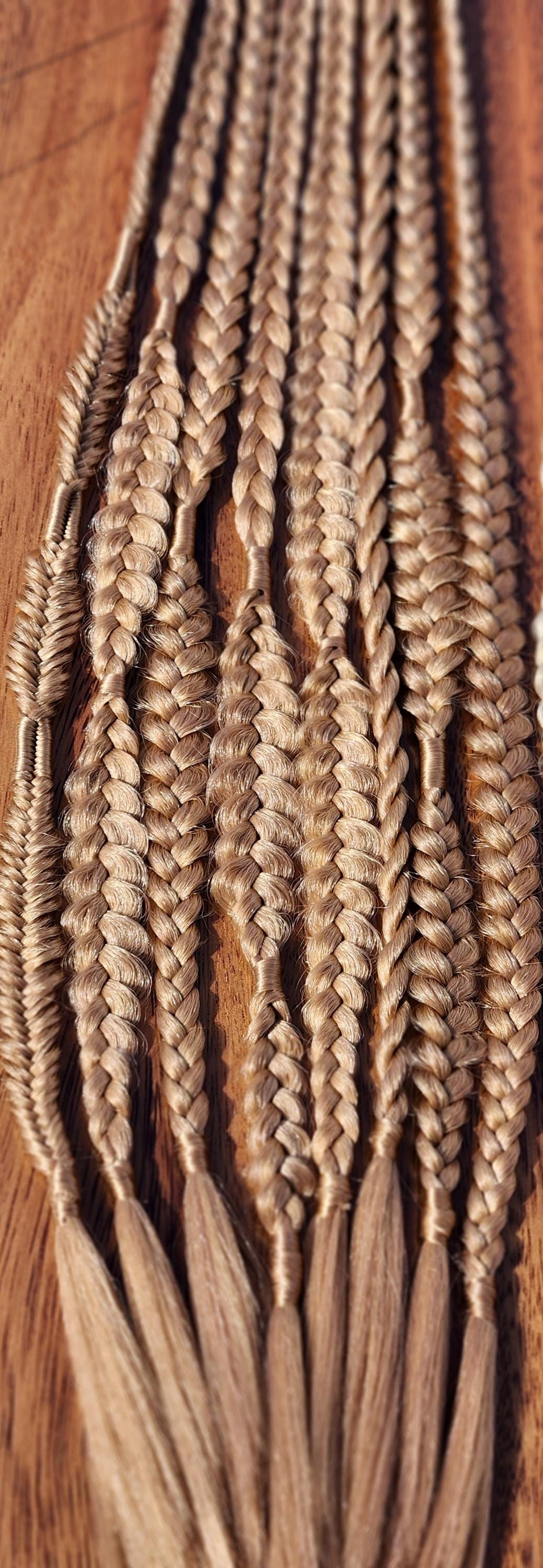 Natural Boho Braid Set |  Brown and Blonde SE Braid Extensions - Gift Set with Mixed Puffy and Fishtail Braids