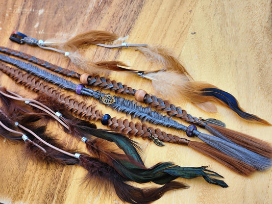 Braids and Feathers | Set of Three Single Ended Braids