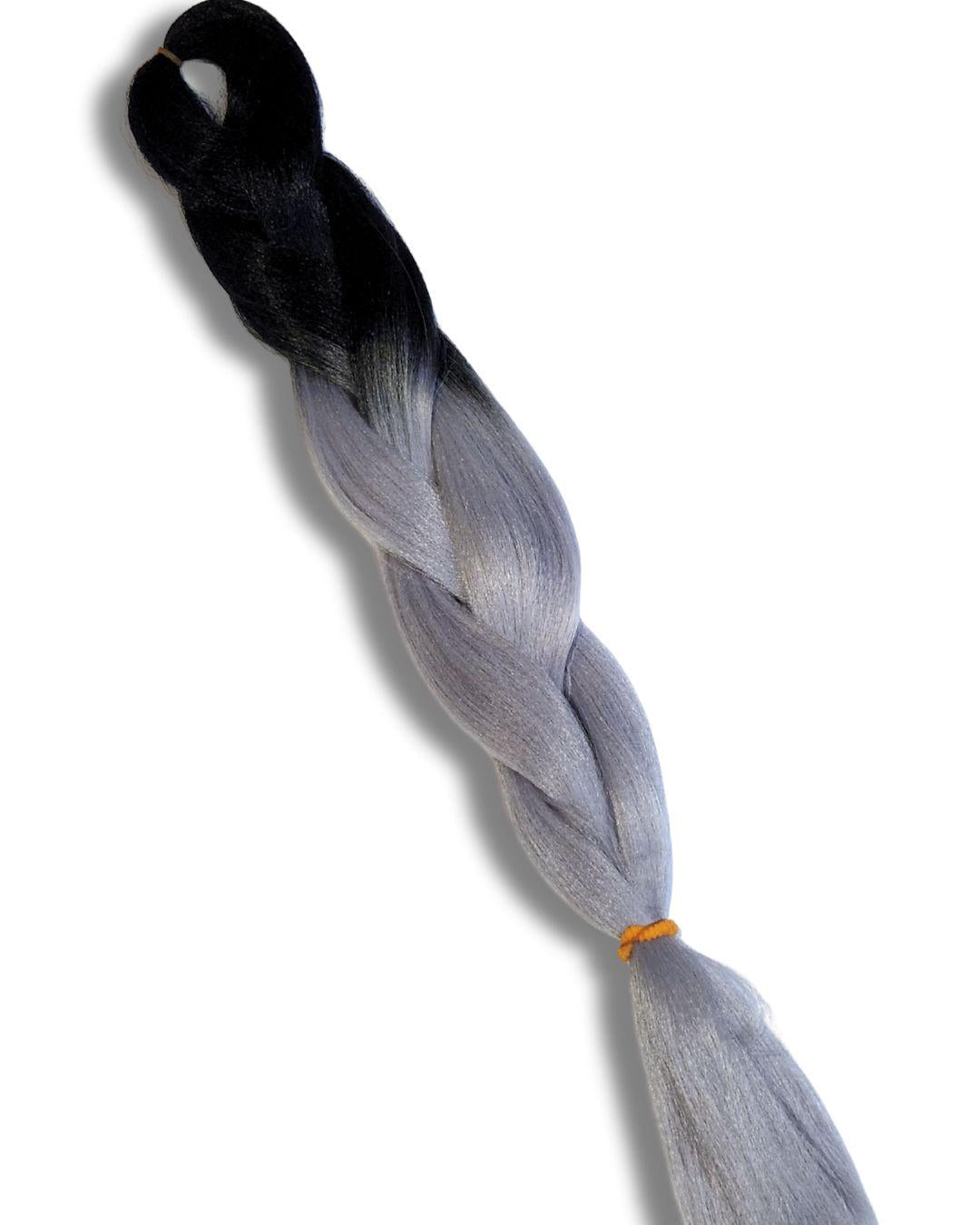 Black & Grey Ombre Braiding Hair | High Heat Synthetic Henlon
