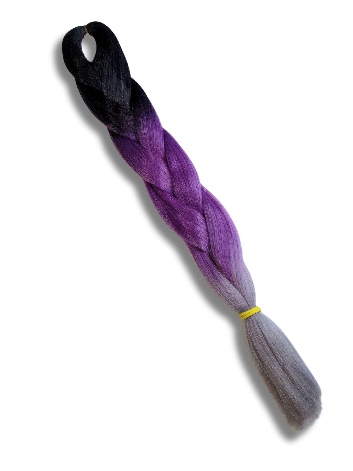 Moonspell Ombre Braiding Hair | Black, Purple, Silver Henlon Braid
