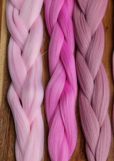 Pink | Hot Pink | Magenta | Vintage Pink | Pastel Pink | Blonde  Black Ombre Synthetic Braiding Hair Bundles
