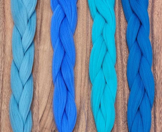 Blue Synthetic Braiding Hair Single Pack | High Heat Kanekalon | Vegan | Itch-Free