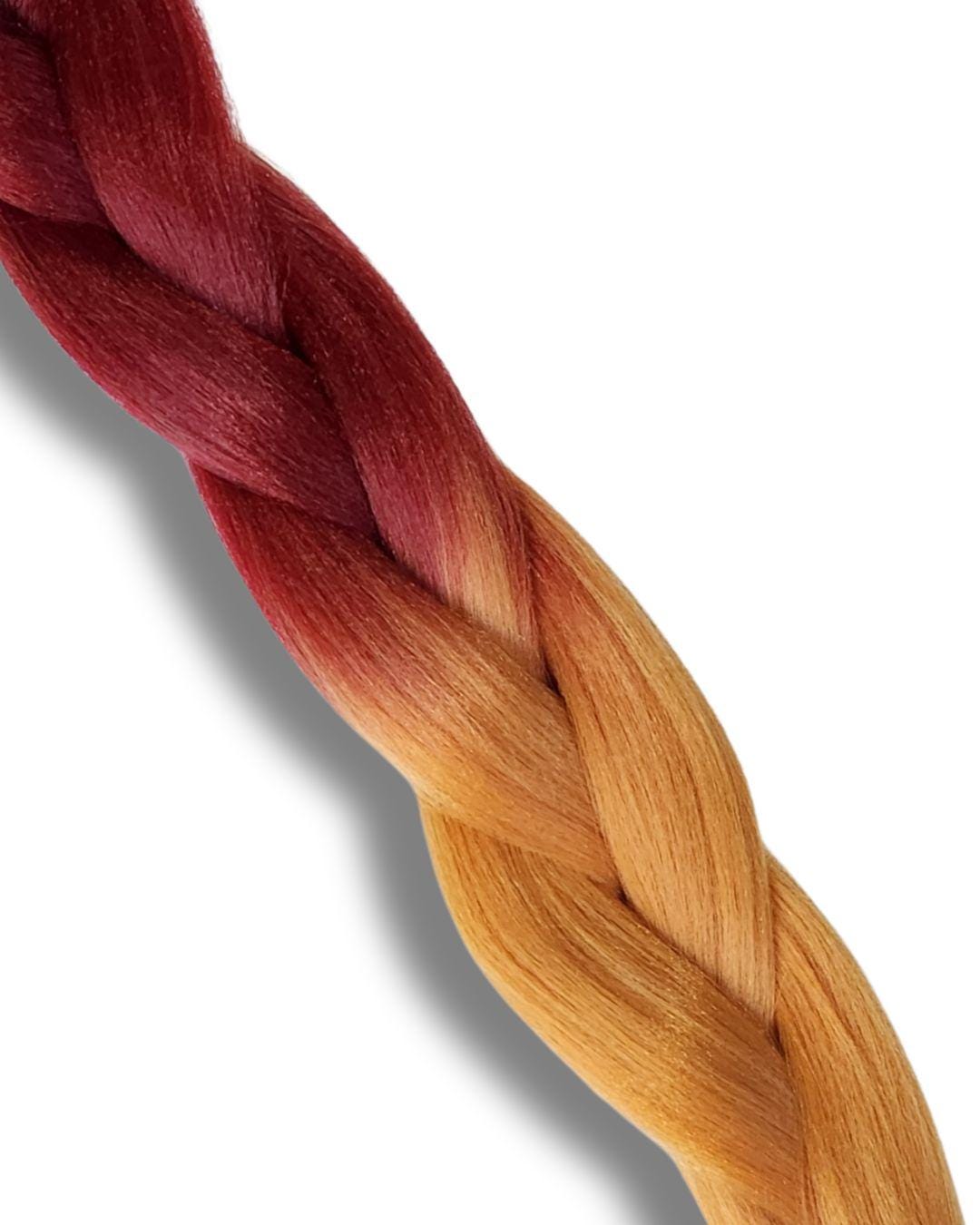 Redwood Ember Ombre | Synthetic Braiding Hair Single Pack | High-Heat Kanekalon Dread Hair, Itch-Free