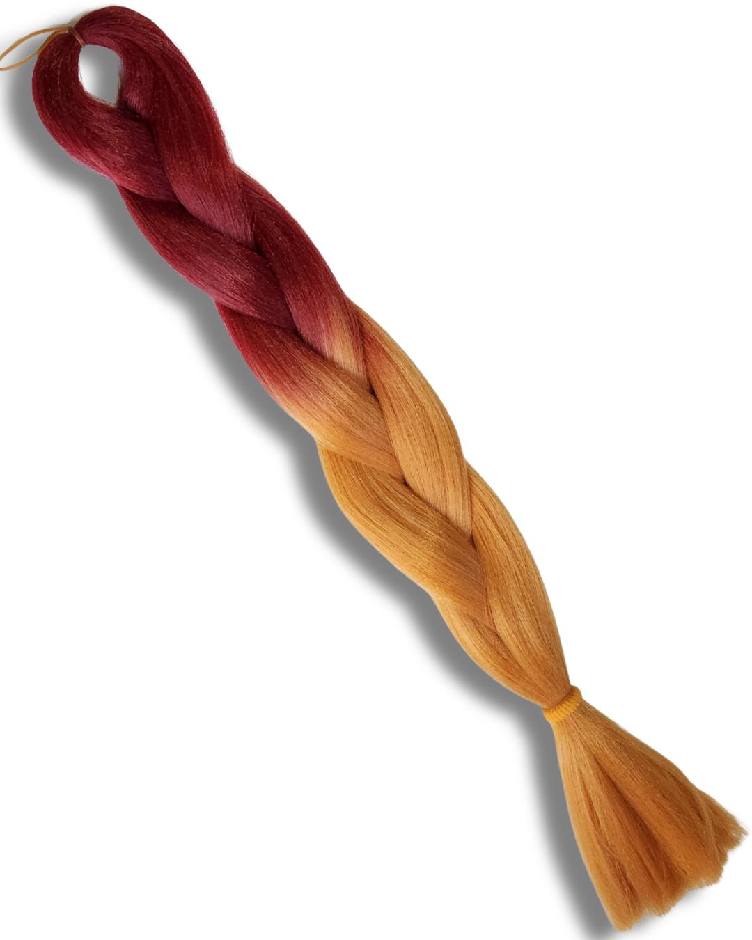 Redwood Ember Ombre | Synthetic Braiding Hair Single Pack | High-Heat Kanekalon Dread Hair, Itch-Free