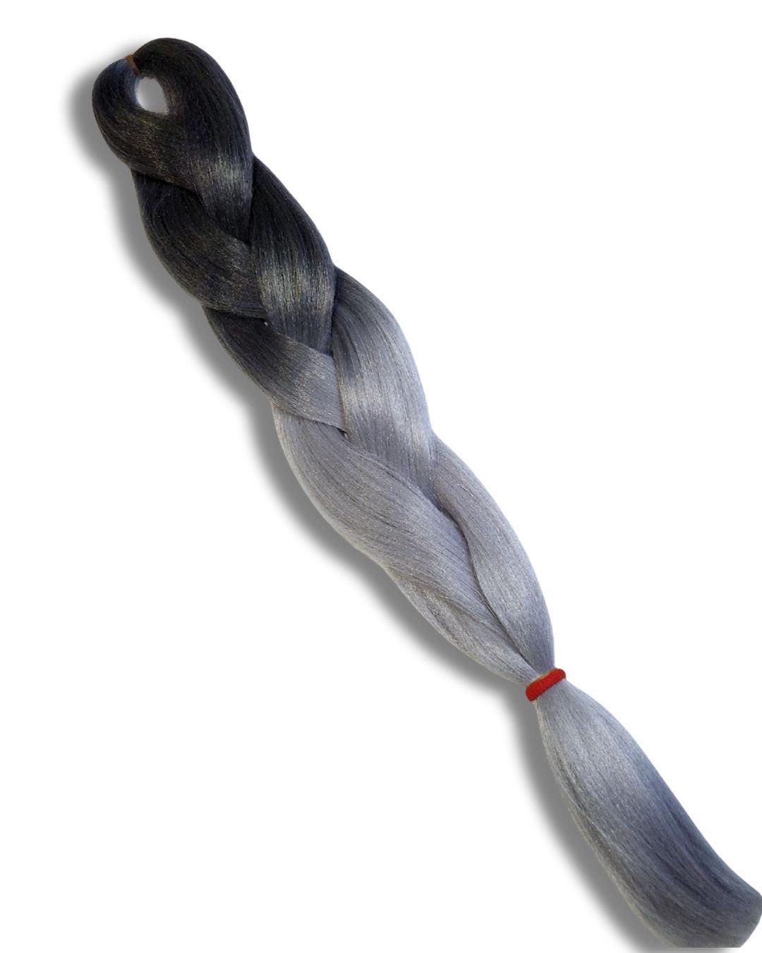 Black & Grey Ombre Braiding Hair | High Heat Synthetic Henlon