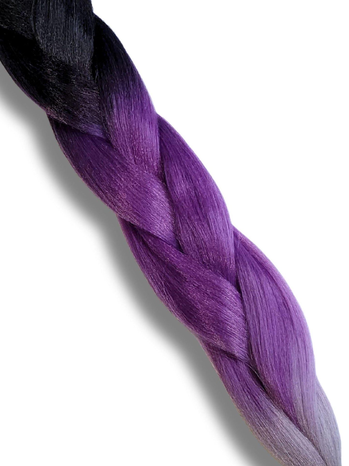 Moonspell Ombre Braiding Hair | Black, Purple, Silver Henlon Braid