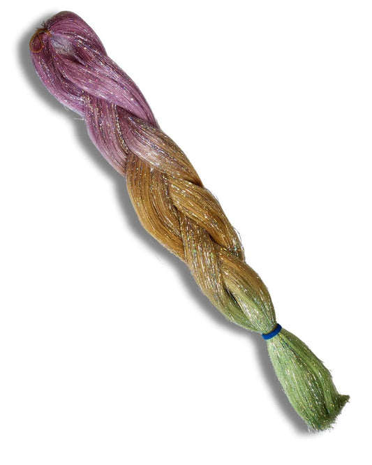 Wild Citrus Sorbet Braiding Hair Single Pack | High-Heat Synthetic Henlon Fiber with Sparkle Tinsel