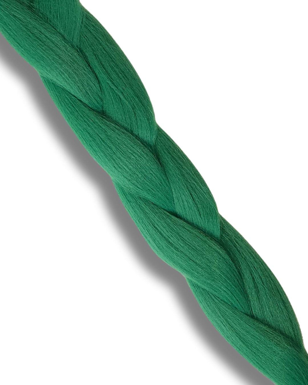 Green Synthetic Braiding Hair Single Pack | High-Heat Henlon Fiber, Itch-Free | Hair Tinsel