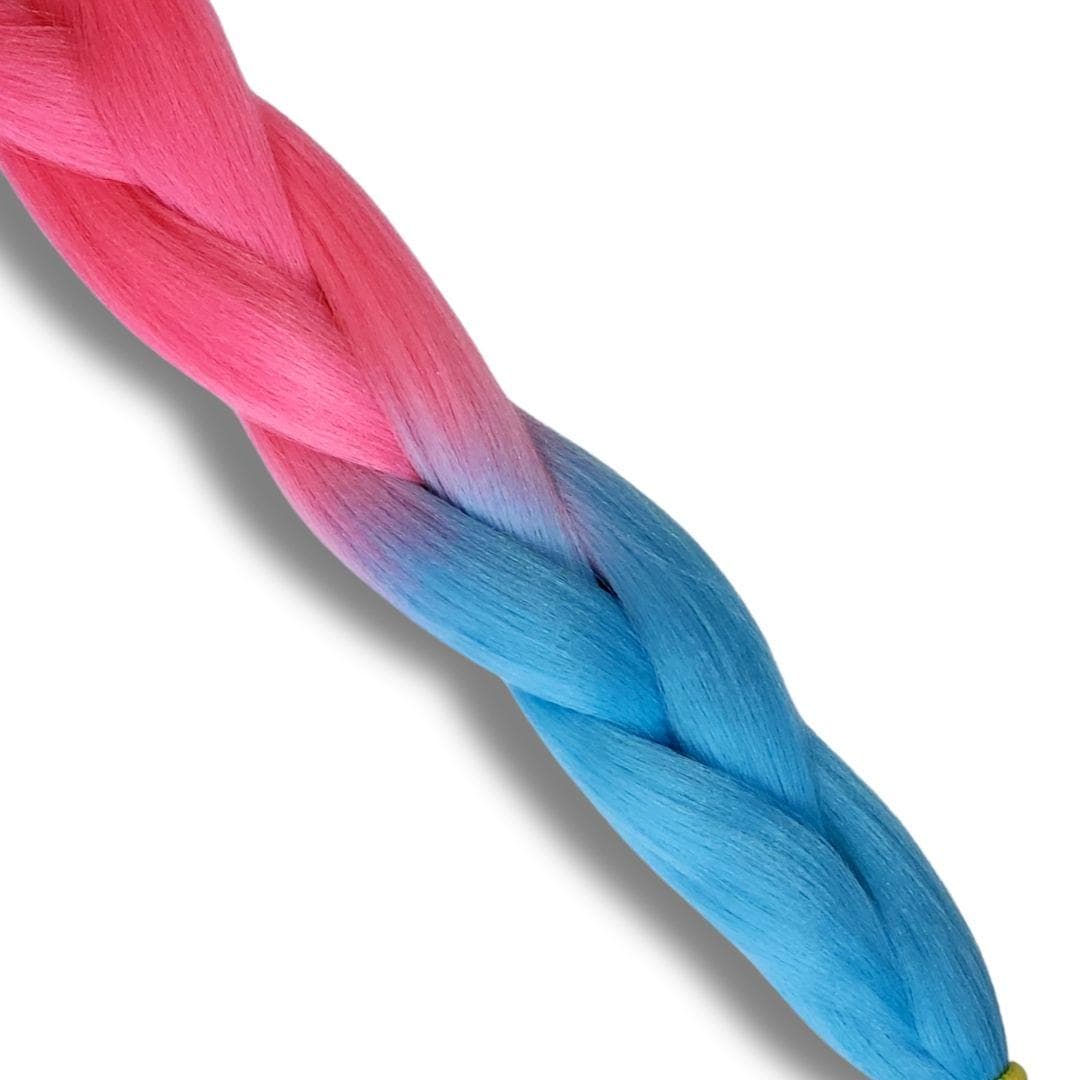 Paradise Drift Ombre Braiding Hair | High-Heat Henlon Fiber, 26" | Pink and Blue