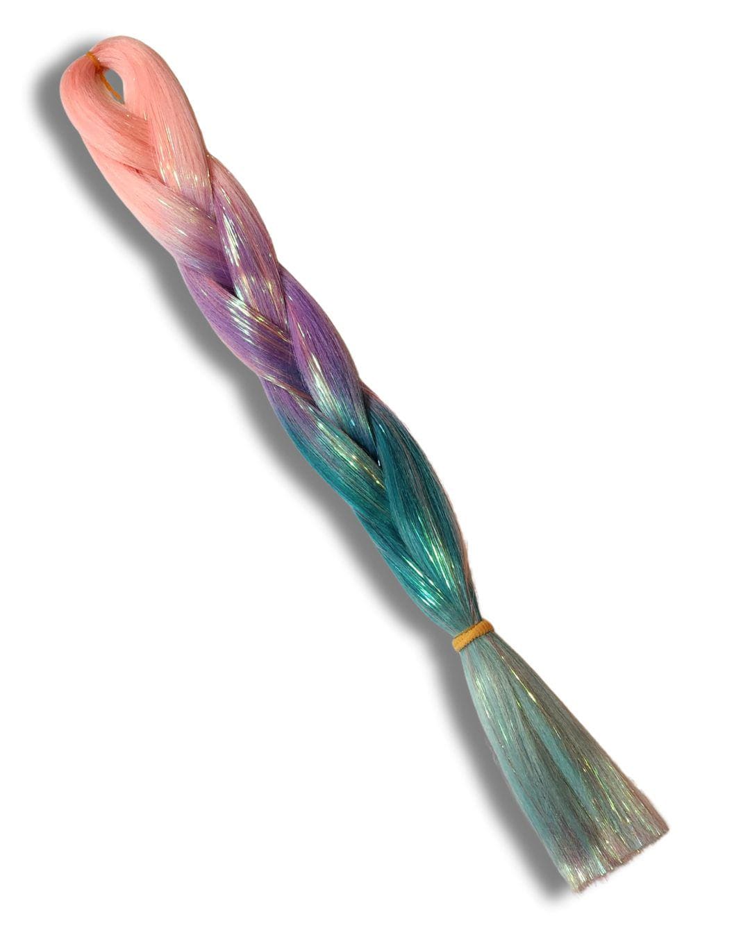 Pixie Spell Ombre Tinsel Braiding Hair | Henlon Fiber, 26" | Pink Purple Blue