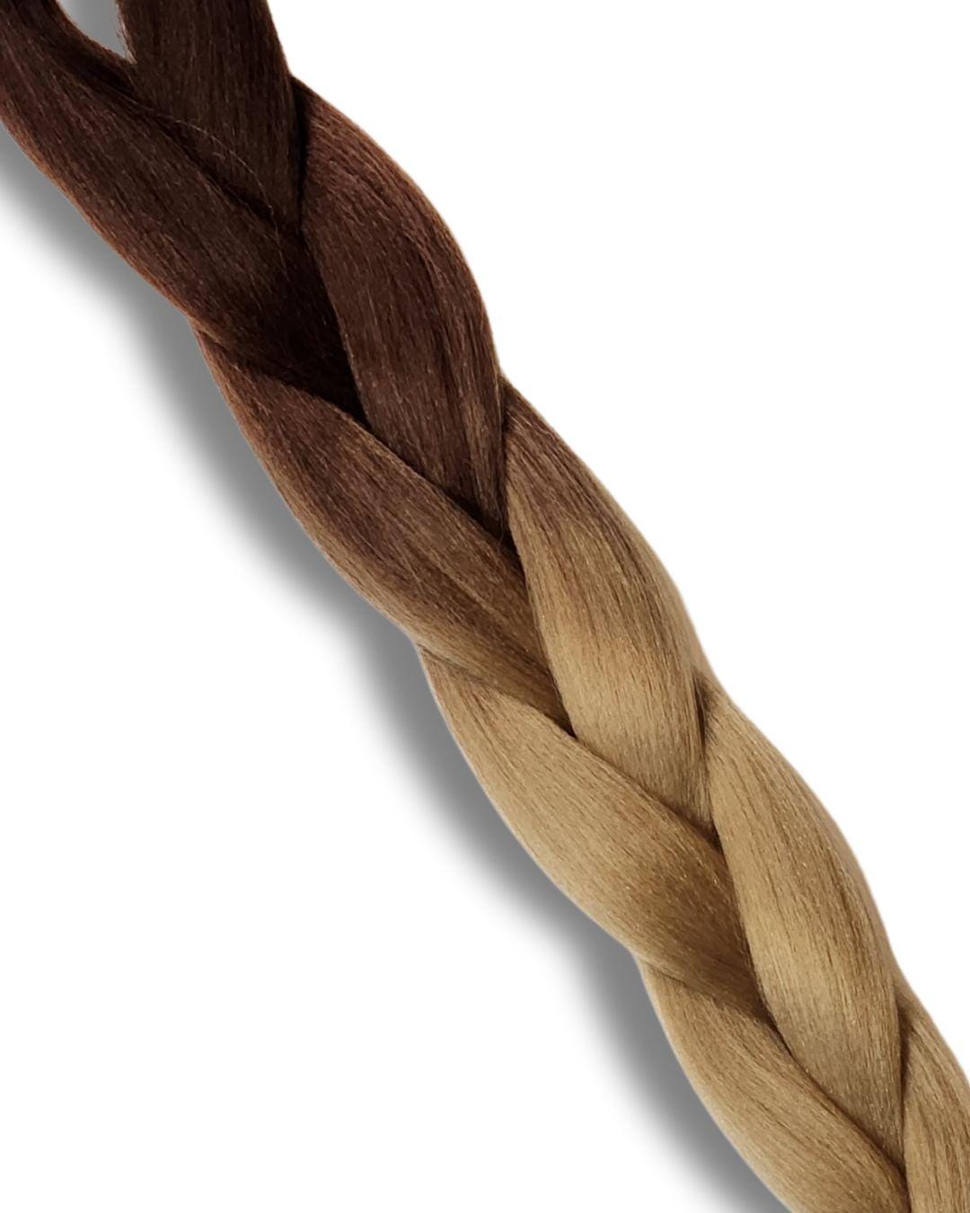Wild Honey Ombre Braiding Hair | Medium Brown to Golden Blonde | High-Heat Henlon Fiber, 26"