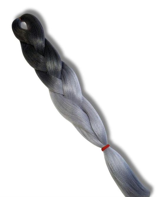 Charcoal Gray Ombre Braiding Hair | High-Heat Henlon Fiber, 26"