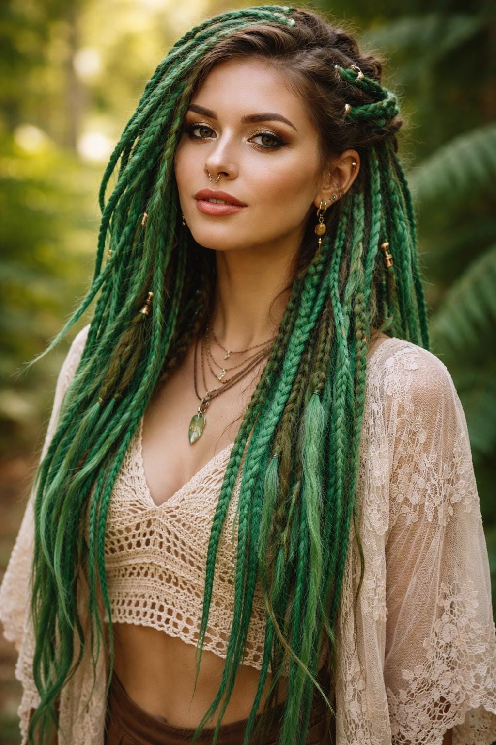 Green Synthetic Braiding Hair Single Pack | High-Heat Henlon Fiber, Itch-Free | Hair Tinsel