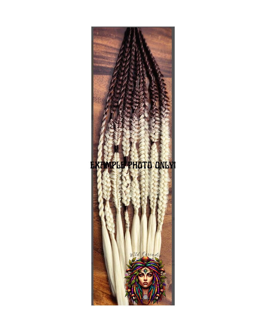 Earthwood Ombre Braiding Hair | Dark Brown to Platinum | High-Heat Henlon Fiber, 26"
