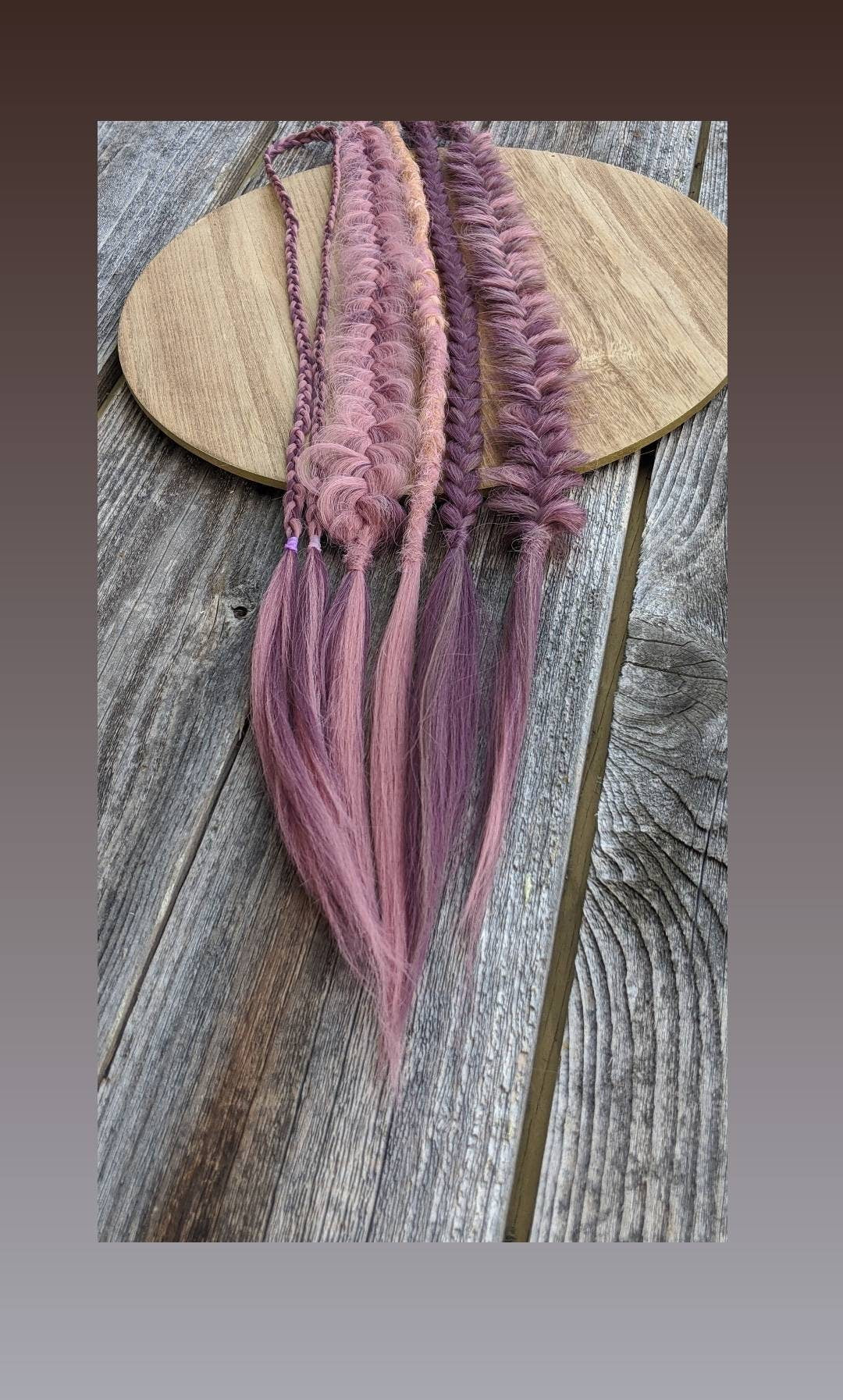 Dusty Rose, Mauve, Taupe, Vinatge Pink Braids Hair Extensions accent set