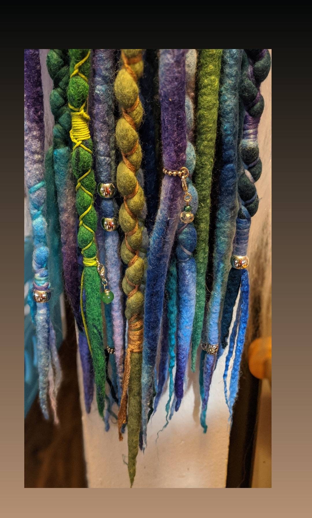 Earthy Autumn Single-Ended Wool Dreadlock Extensions. Made To Order. Custom Details. Mixed Boho Colors. Wrapped. Price is per dread