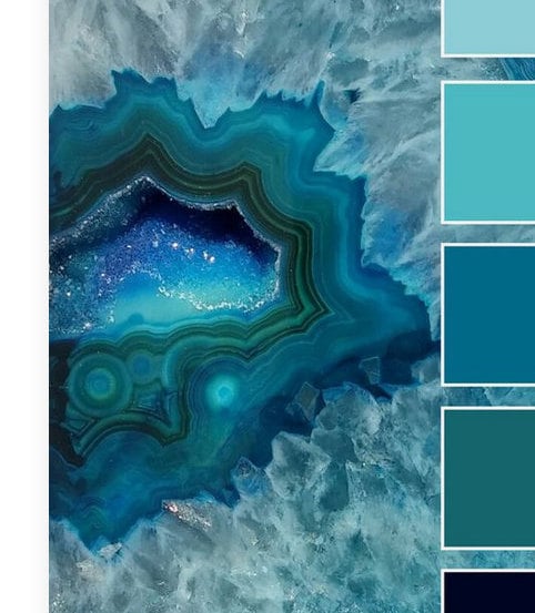 Teal Geode Vibes Braids accent set. Teal Blue Green