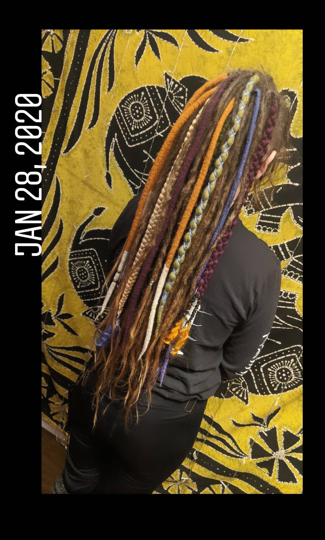 Earthy Autumn Single-Ended Wool Dreadlock Extensions. Made To Order. Custom Details. Mixed Boho Colors. Wrapped. Price is per dread