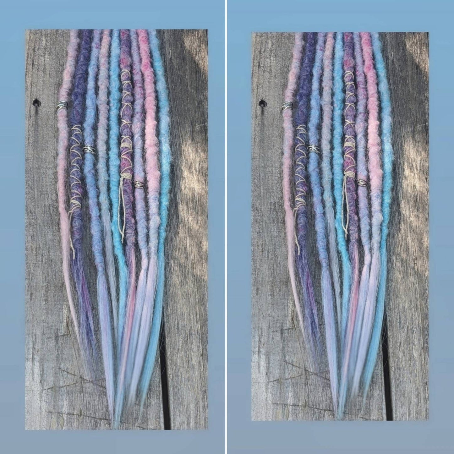 Pastel Unicorn Dreads Set of 10 Single-Ended Synthetic Dreadlocks - Made to Order. Free shipping! Natural Crochet Texture