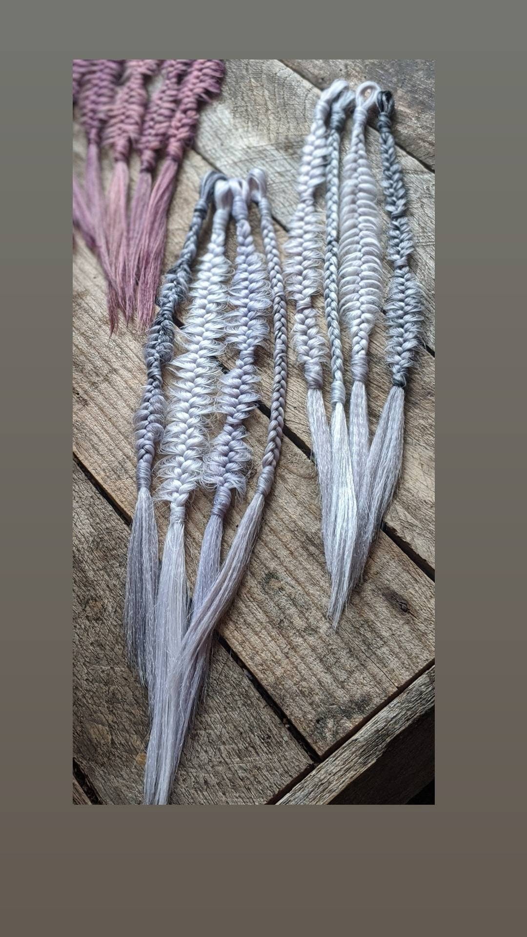 Dreads and Braids accent set. Black, gray, white