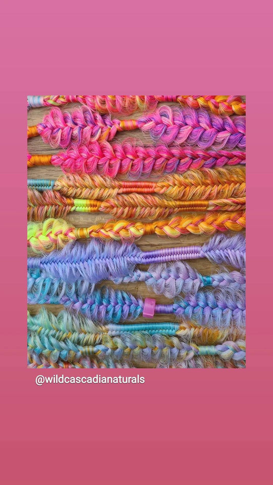 Braids accent set of 4 mixed puffy, fishtail, box, mixed braids