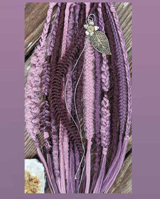 Braids accent set of 3 mixed puffy, fishtail, box, mixed braids