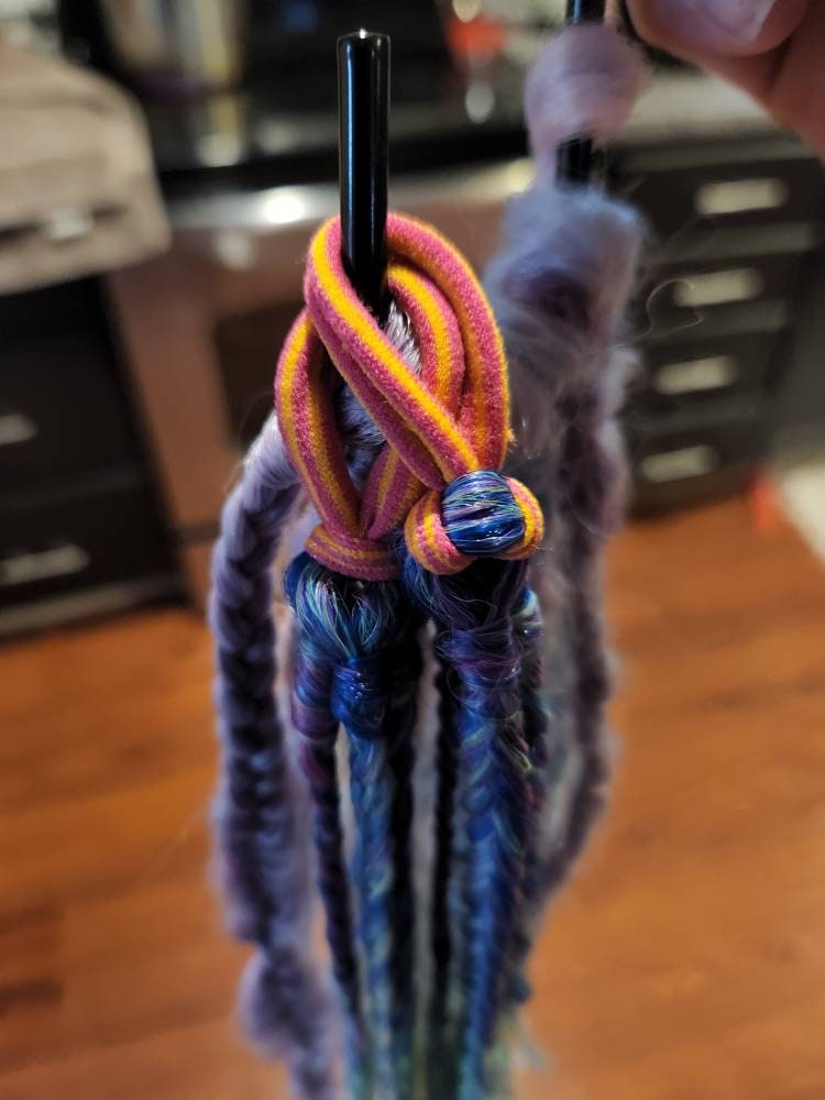 Bright Neon Rainbow Braids on Elastics