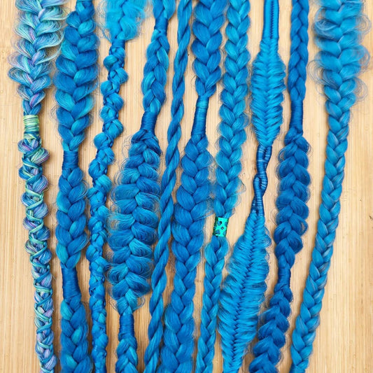 Teal Geode Vibes Braids accent set. Teal Blue Green