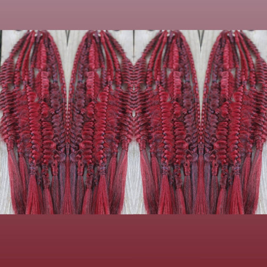 Custom set of 20 SE braids platinum blonde and red