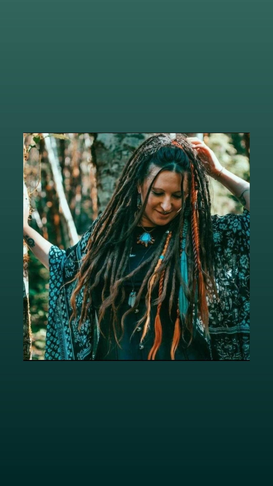 Autumn Earthy Vibes Dreads and Braids Hair Extensions accent set. Brown, copper- orange, auburn, plum, forest green, sage
